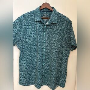 Apt. 9 Men's Blue Green Pattern Casual Shirt Untucked Fit Sz:XL